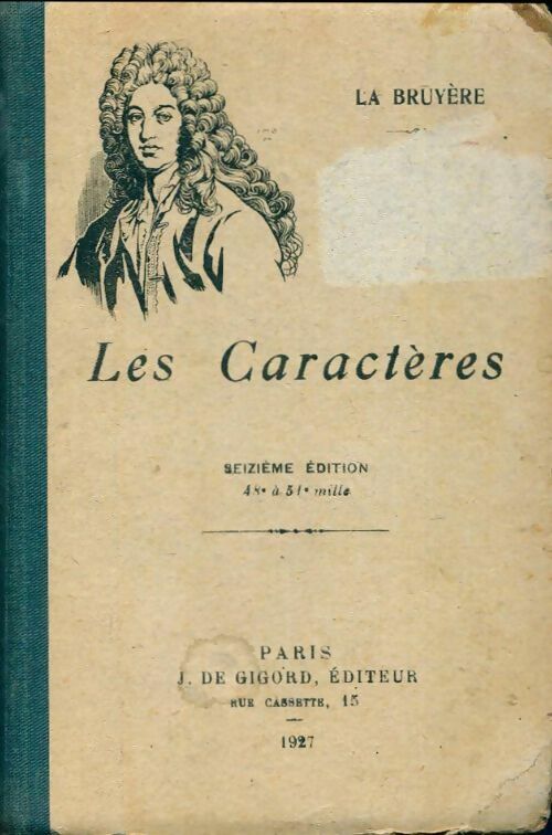 Les caractères - Jean De la Bruyère -  Gigord Poche - Livre