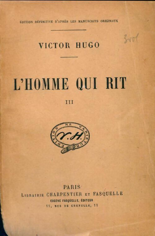 L'homme qui rit Tome III - Victor Hugo -  Oeuvres complètes de Victor Hugo - Livre