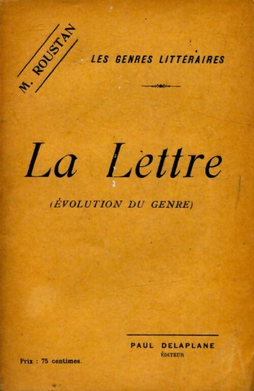 La lettre - M. Roustan -  Delaplane - Livre