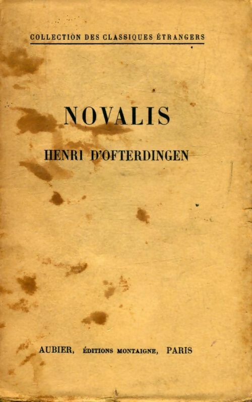 Novalis - Henri D'Ofterdingen -  Bilingue - Livre
