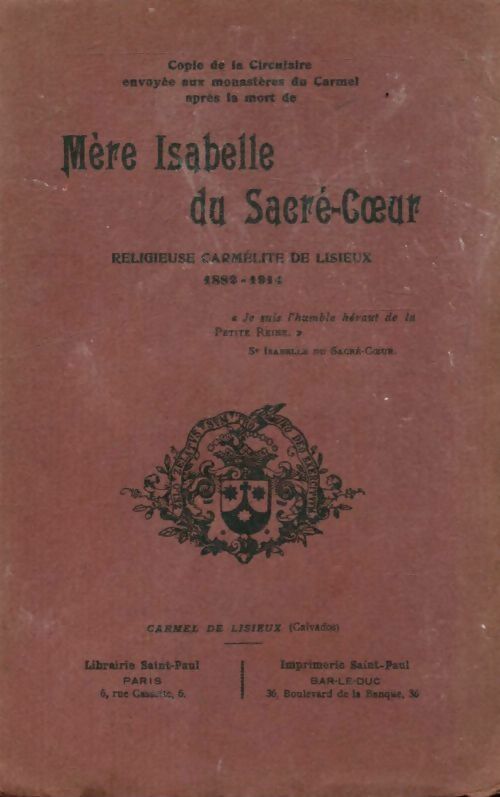 Mère isabelle du Sacré-Coeur - Collectif -  Saint Paul Poches divers - Livre