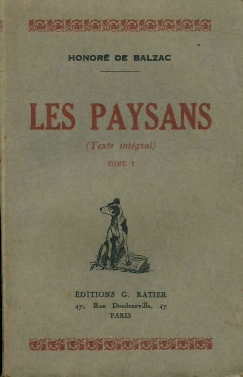 Les paysans - Honoré De Balzac -  Ratier Poche divers - Livre