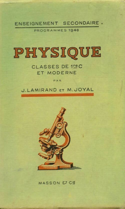 Physique classes de 1ère C et moderne - M. Joyal -  Masson Poche - Livre