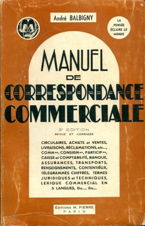 Manuel de correspondance commerciale - André Balbigny -  Pierre - Livre