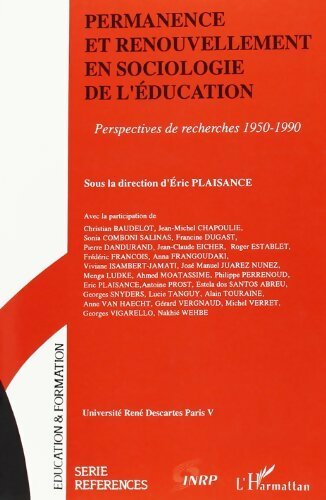 Permanence et renouvellement en sociologie de l'éducation - Collectif -  L'Harmattan GF - Livre