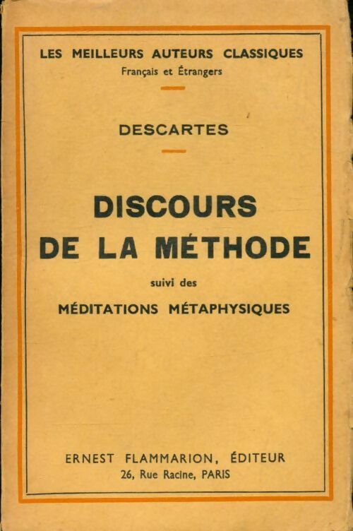 Discours de la méthode / méditations métaphysiques - René Descartes -  Les meilleurs auteurs classiques - Livre