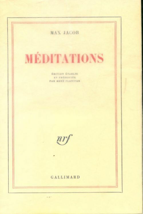 Méditations - Max Jacob -  Gallimard GF - Livre