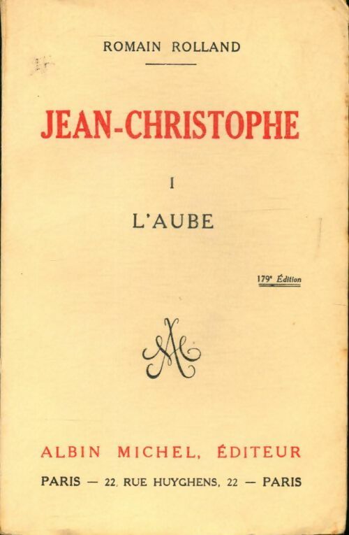 Jean-Christophe Tome I - Romain Rolland -  Albin Michel poches divers - Livre