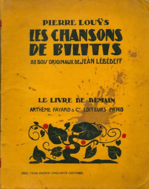Les chansons de Bilitis - Pierre Louÿs -  Le livre de demain (Grand format) - Livre
