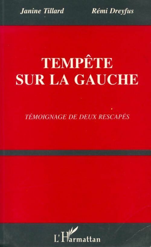 Tempête sur la gauche. Témoignage de deux rescapés - Rémi Dreyfus ; Janine Tillard -  L'Harmattan GF - Livre