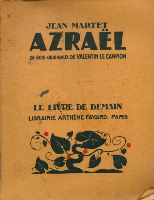 Azraël - Jean Martet -  Le livre de demain (Grand format) - Livre