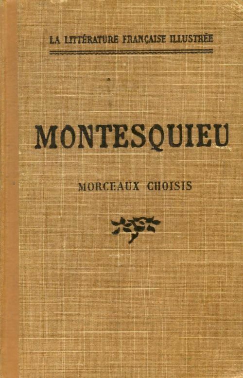 Morceaux choisis - Charles De Montesquieu -  Poche Didier - Livre