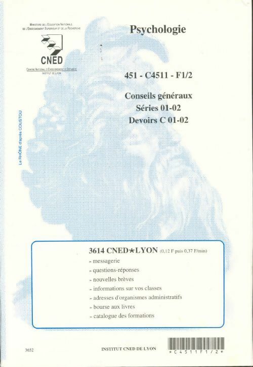 Psychologie : Séries 01 à 02 - Collectif -  CNED GF - Livre
