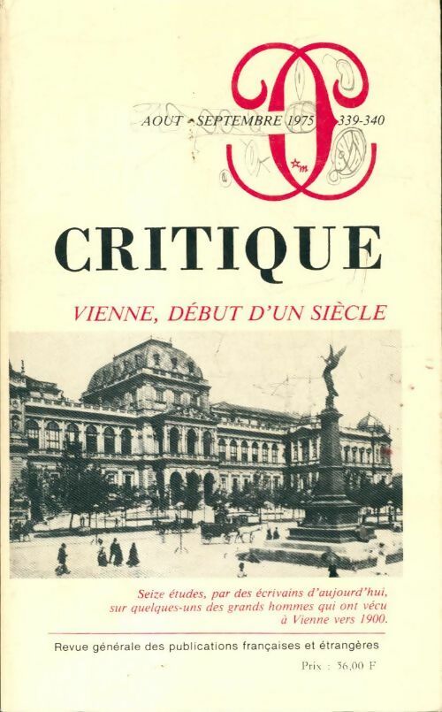 Critique n°339-340 : Vienne, début d'un siècle - Collectif -  Critique - Livre