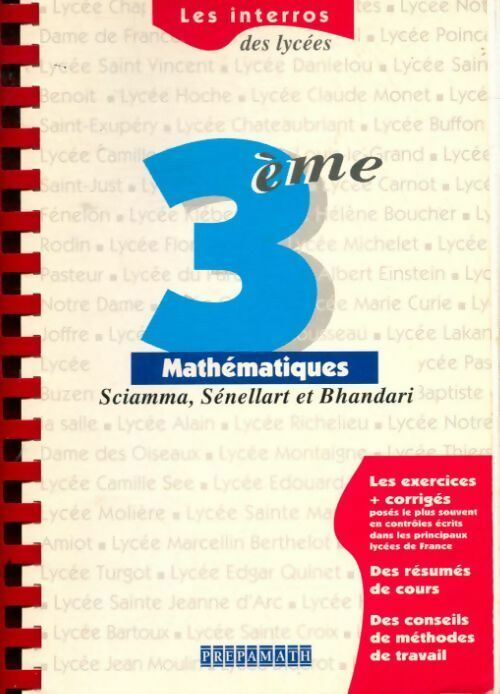 Mathématiques 3e - Collectif -  Les interros des lycées - Livre