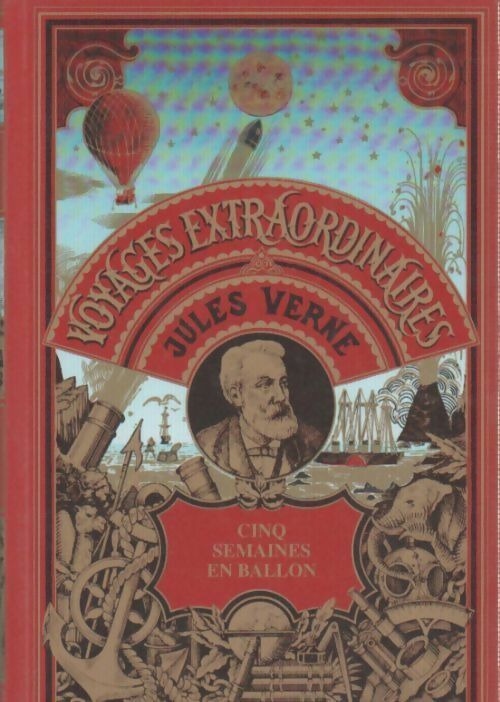 Cinq semaines en ballon - Jules Verne -  Voyages extraordinaires - Hetzel - Livre