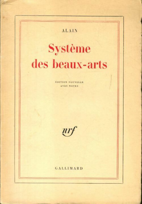 Système des beaux-arts - Alain -  Gallimard GF - Livre