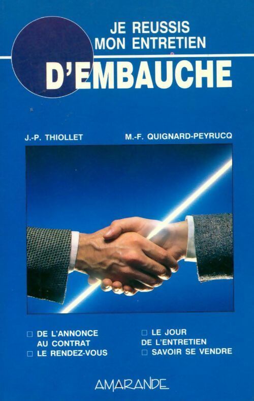 Je réussis mon entretien d'embauche - Thiollet -  Amarande GF - Livre