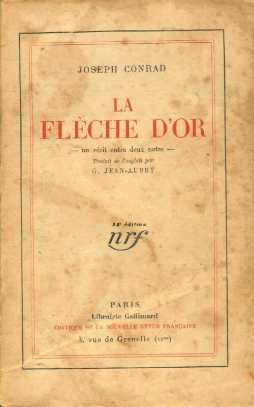 La flèche d'or - Joseph Conrad -  Gallimard poches divers - Livre
