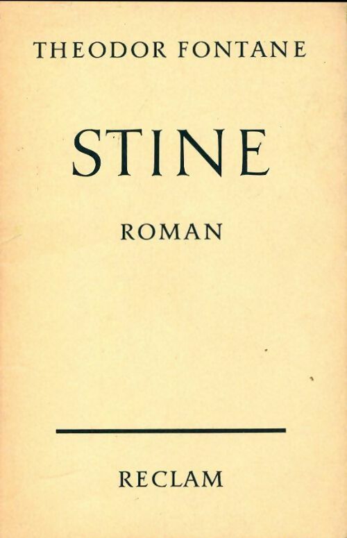 Stine - Theodor Fontane -  Reclam - Livre