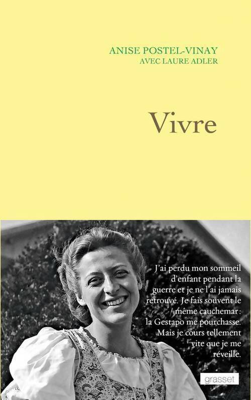 Vivre - Anise Postel-Vinay -  Grasset GF - Livre