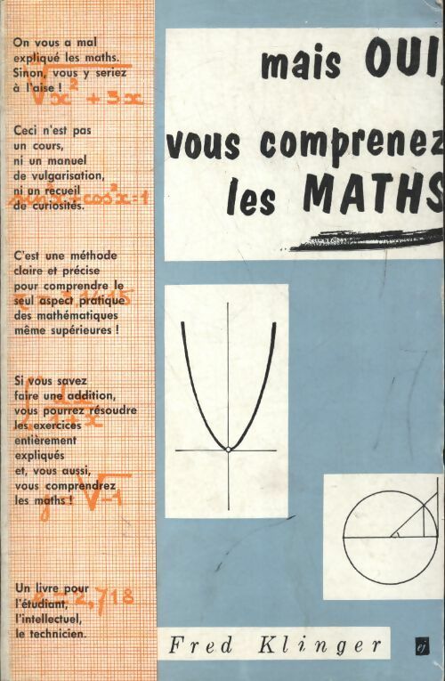 Mais oui vous comprenez les maths - Fred Klinger -  Jour GF - Livre