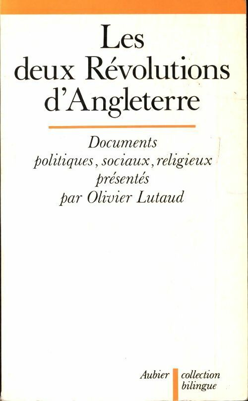 Les deux révolution d'Angleterre - Collectif -  Bilingue - Livre
