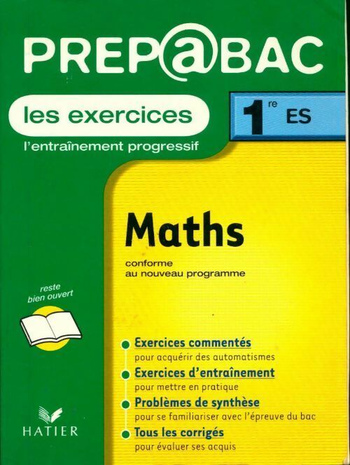 Maths 1ère ES. Les exercices - René Merckhoffer -  Prép@bac - Livre