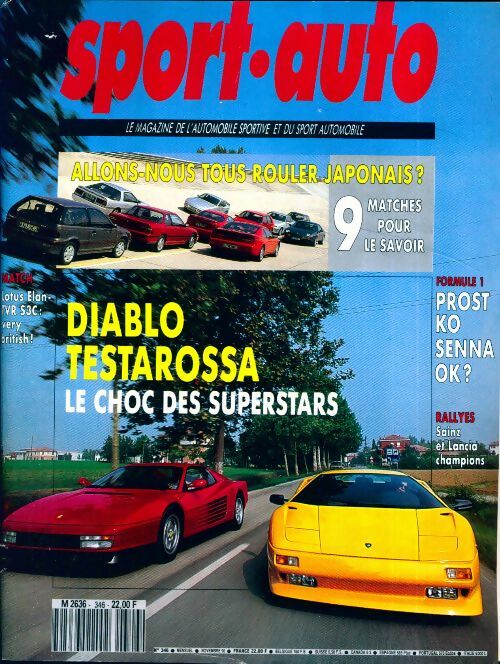 Sport-auto n°346 : Diablo / Testarossa - Collectif -  Sport-auto - Livre