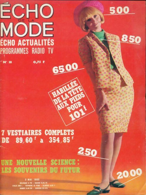 Echo de la mode - éco actualités 1965 n°18 - Collectif -  Echo de la mode - écho actualités - Livre