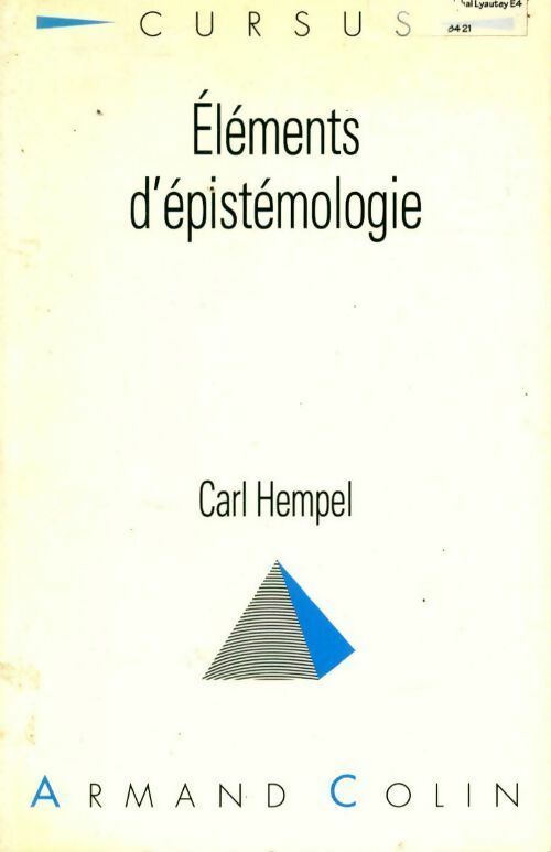 Éléments d'épistemologie - Hempel-C -  Cursus - Livre