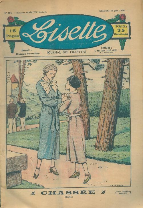 Lisette n°779 16e année n°24 : Chassée (suite)  - Collectif -  Lisette (revue) - Livre