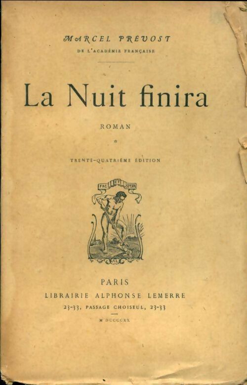 La nuit finira - Marcel Prévost -  Lemerre poches divers - Livre