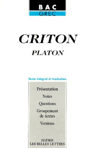 Criton Platon - Danielle Jouanna -  Hatier GF - Livre