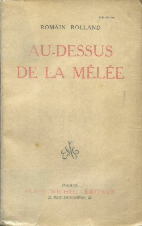 Au-dessus de la mêlée - Romain Rolland -  Albin Michel poches divers - Livre