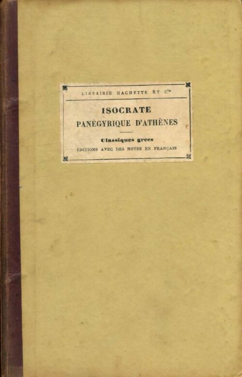 Panégyrique d'Athènes - Isocrate -  Hachette poches divers - Livre