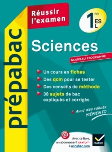 Sciences 1ère ES, L  - Isabelle Bednarek-Maitrepierre -  Prépabac - Livre