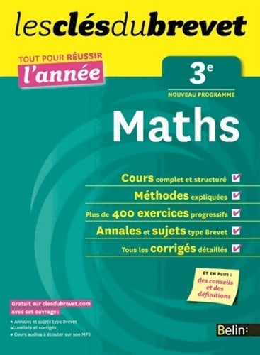 Maths 3e - Philippe Depresle -  Les clés du brevet - Livre