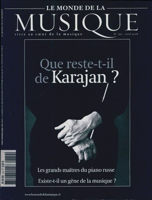 Le monde de la musique n°330 : Que reste-t-il de Karajan ? - Collectif -  Le monde de la musique - Livre