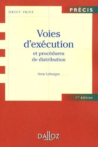 Voies d'exécution et procédures de distribution - Anne Leborgne -  Précis - Livre
