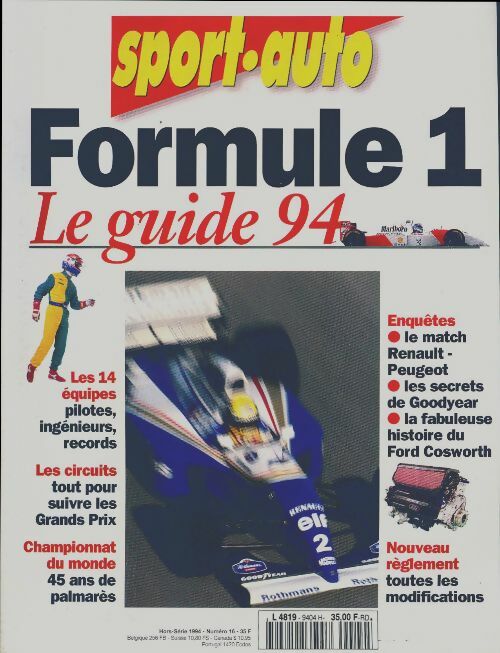 Sport-auto Hors Série n°16 : Formule 1, le guide 94 - Collectif -  Sport-auto Hors Série - Livre