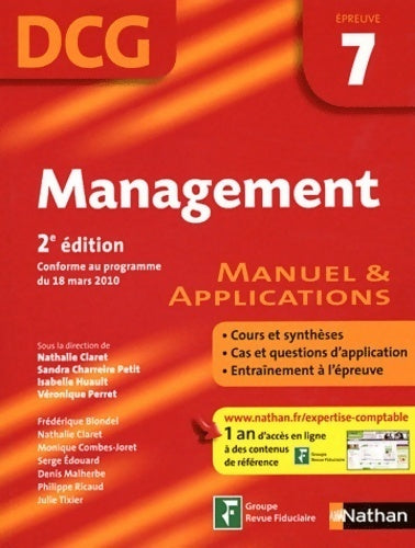 Management DCG Epreuve 7 - Frédéric Blondel -  DCG - Livre