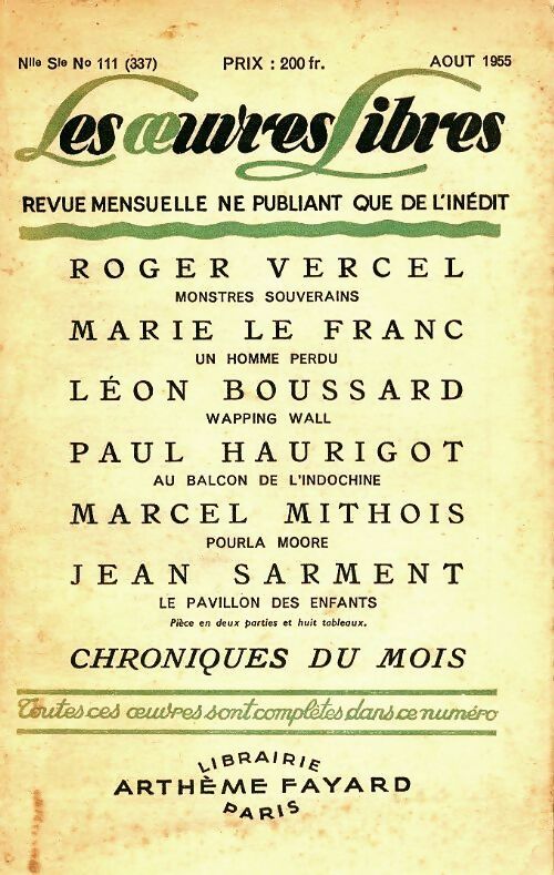Les oeuvres libres n°111 - Collectif -  Les Oeuvres Libres - Livre