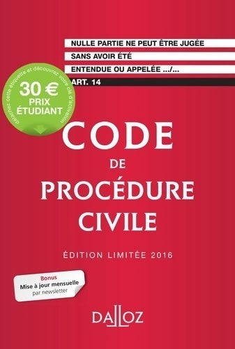Code de procédure civile 2016 - Isabelle Després -  Codes - Livre