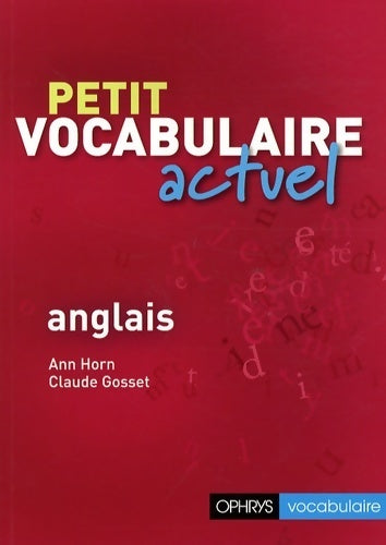 Petit vocabulaire actuel anglais - Ann Horn -  Vocabulaire - Livre