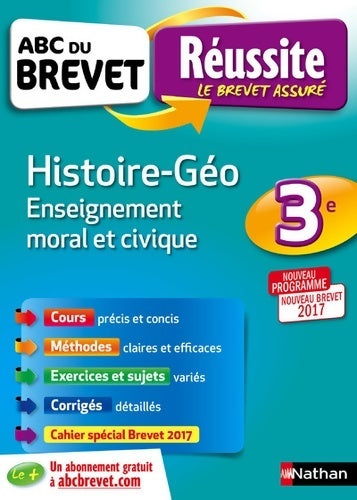 HIstoire-géographie, enseignement moral et civique 3e - Laure Genet -  Abc du brevet réussite - Livre