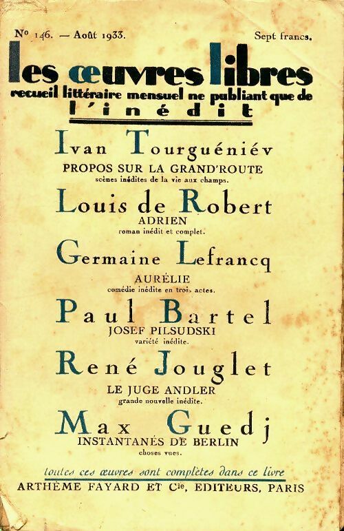 Les oeuvres libres n°146 - Collectif -  Les Oeuvres Libres - Livre