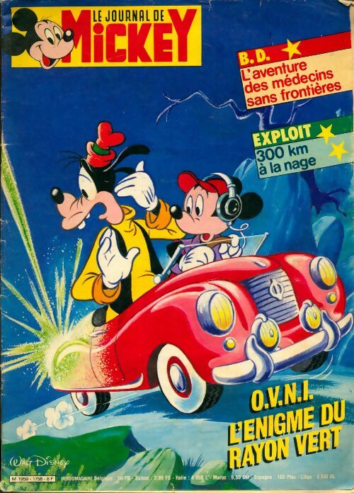 Le journal de Mickey n°1758 : OVNI l 'énigme du rayon vert - Collectif -  Le journal de Mickey - Livre