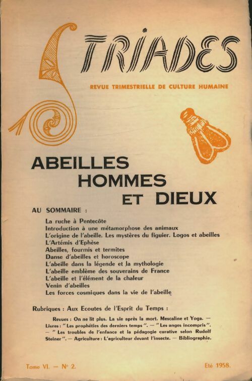 Triades Tome VI n°2 : Abeilles, hommes et dieux - Collectif -  Triades - Livre