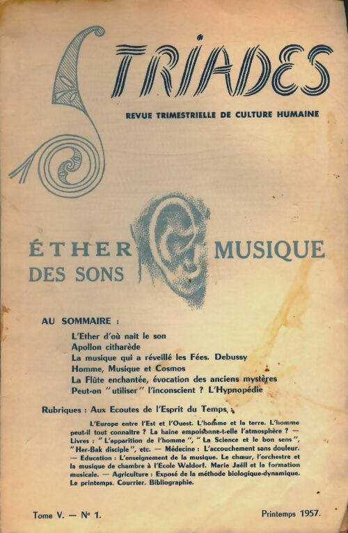 Triades Tome V n°1 : Ether des sons / Musique - Collectif -  Triades - Livre